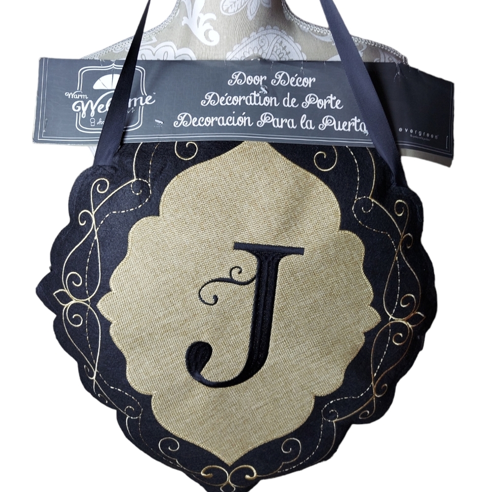 Evergreen  Warm Welcome Monogram "J" Door Decor